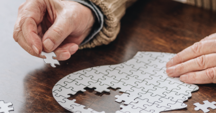 person working on a puzzle