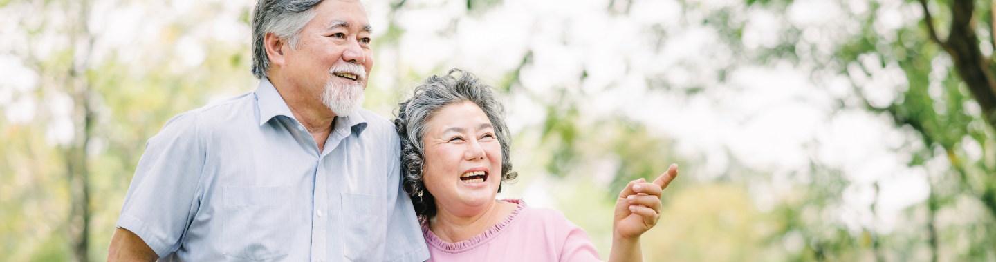 Older Asian Couple in Nature
